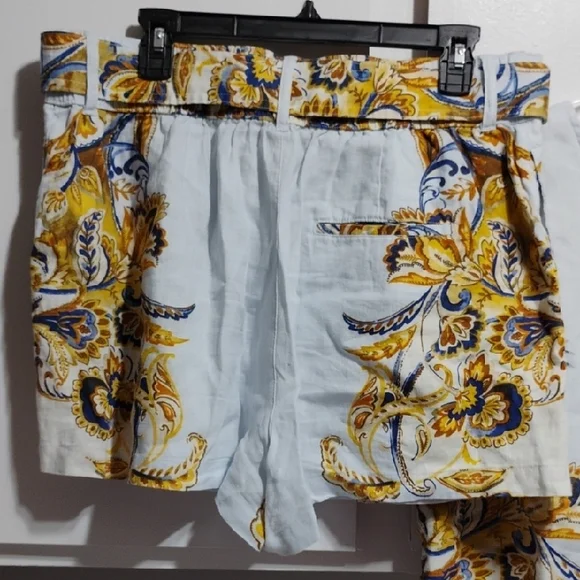 SALE! Joie Floral Print Linen Top & Matching Belted Shorts Set XL (XX-53) - Picture 8 of 10